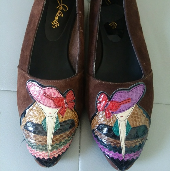 Julianelli Shoes - Julianelli Vintage Leather Accent Flats